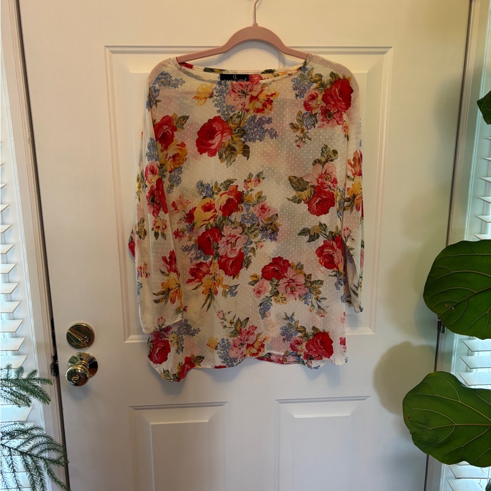 Beautiful Carole Little Classic 3/4 Sleeve Floral 2 piece outfit - Picture 6 of 11
